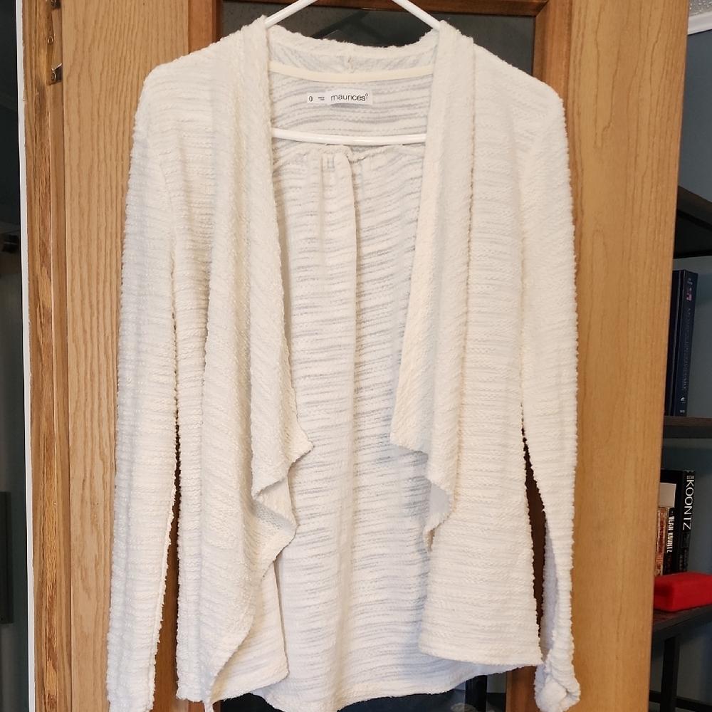 Maurices Cream Textured Cardigan